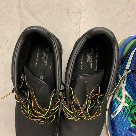 3 pairs of gently used shoes two athletic one Rockport  boots all size 10 - Picture 4 of 8